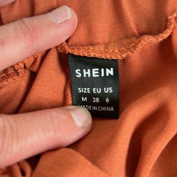 Shein burnt orange A-line back cut out boho sleeveless dress - Picture 11 of 15